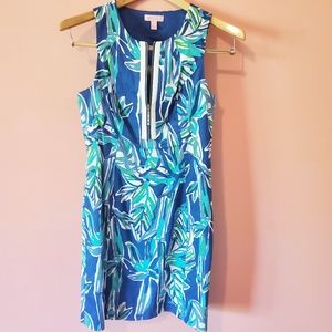 Lilly Pulitzer Penelope Blue Cut Bamboo Shift Dress